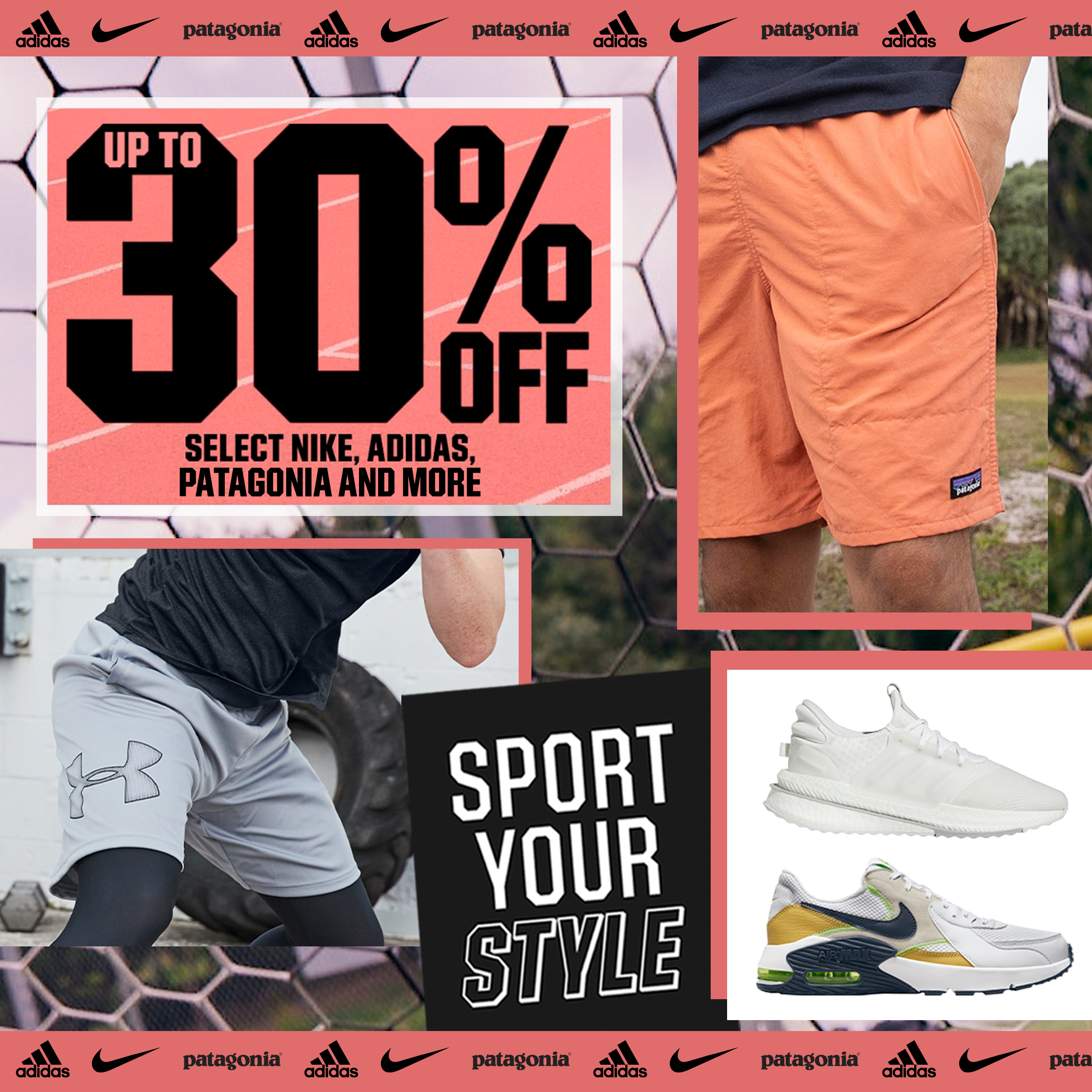 Up to 30% off select Nike, adidas, Patagonia and more. Sport Your Style.