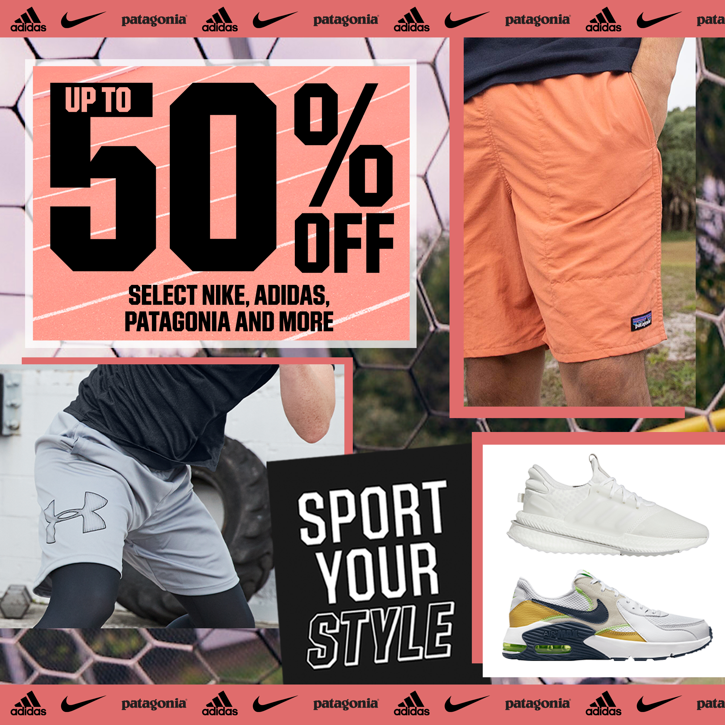 Up to 50% off select Nike, adidas, Patagonia and more. Sport Your Style.