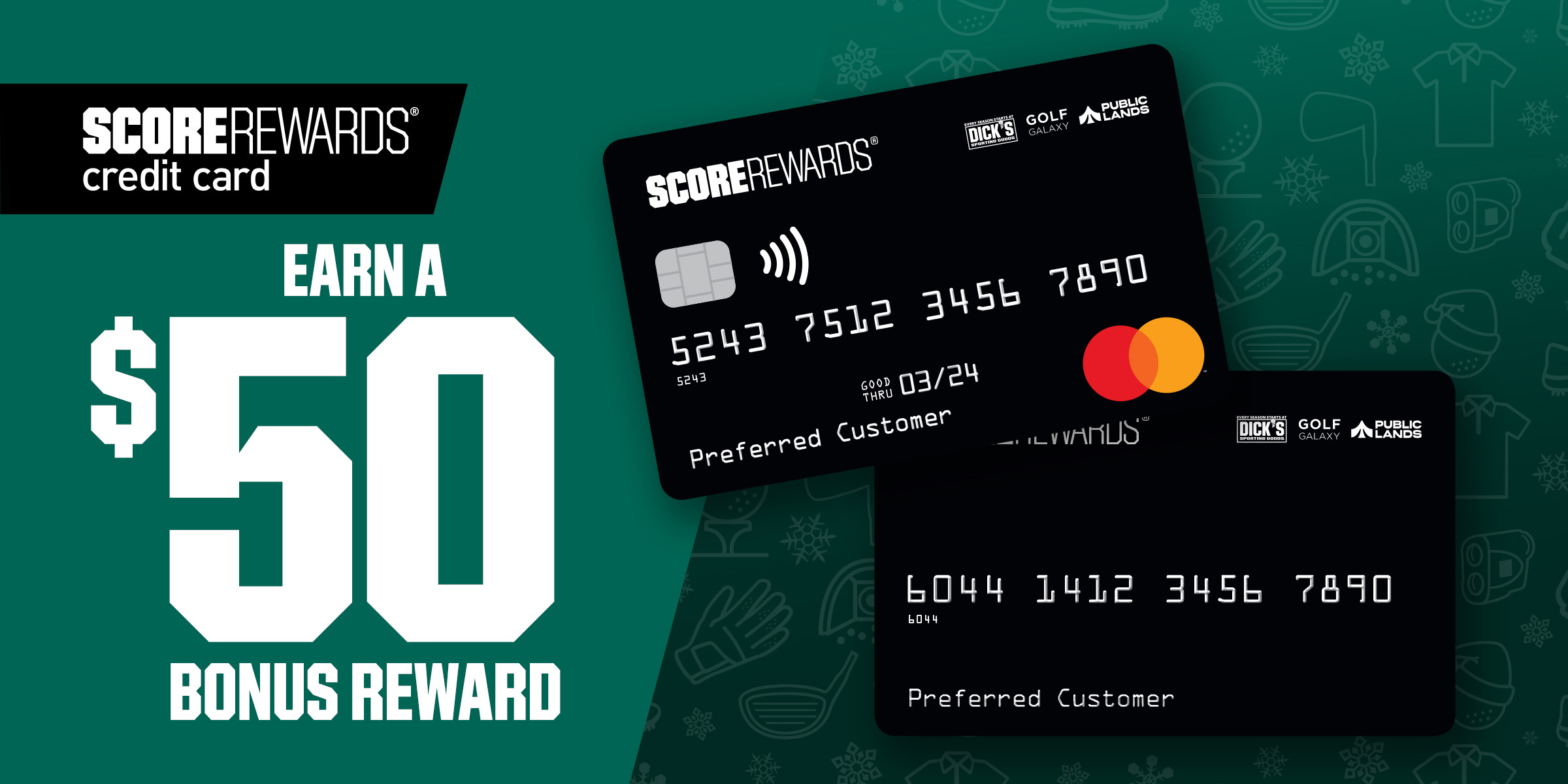 ScoreRewards credit card. Earn a $50 bonus reward.