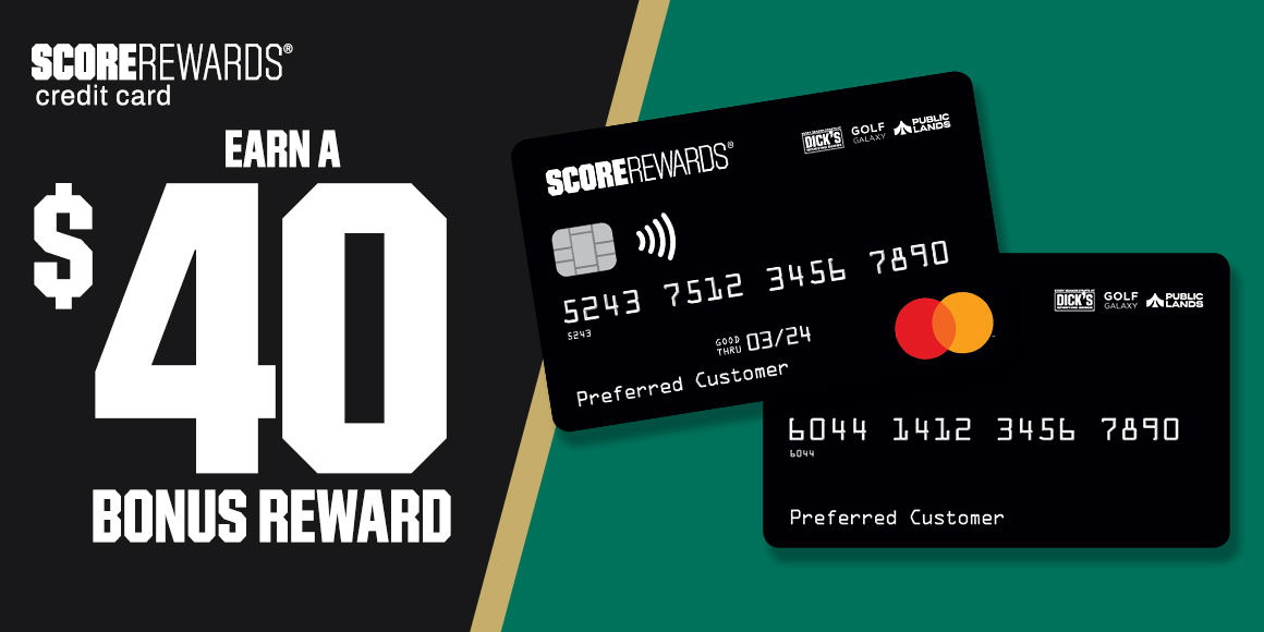 ScoreRewards credit card. Earn a $40 bonus reward.