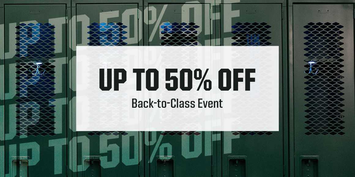Up to 50% off back-to-class event.