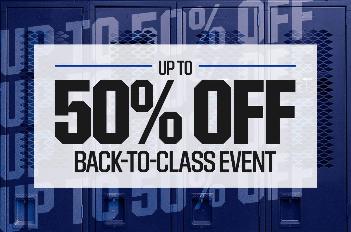 Up to 50% off back-to-class event.