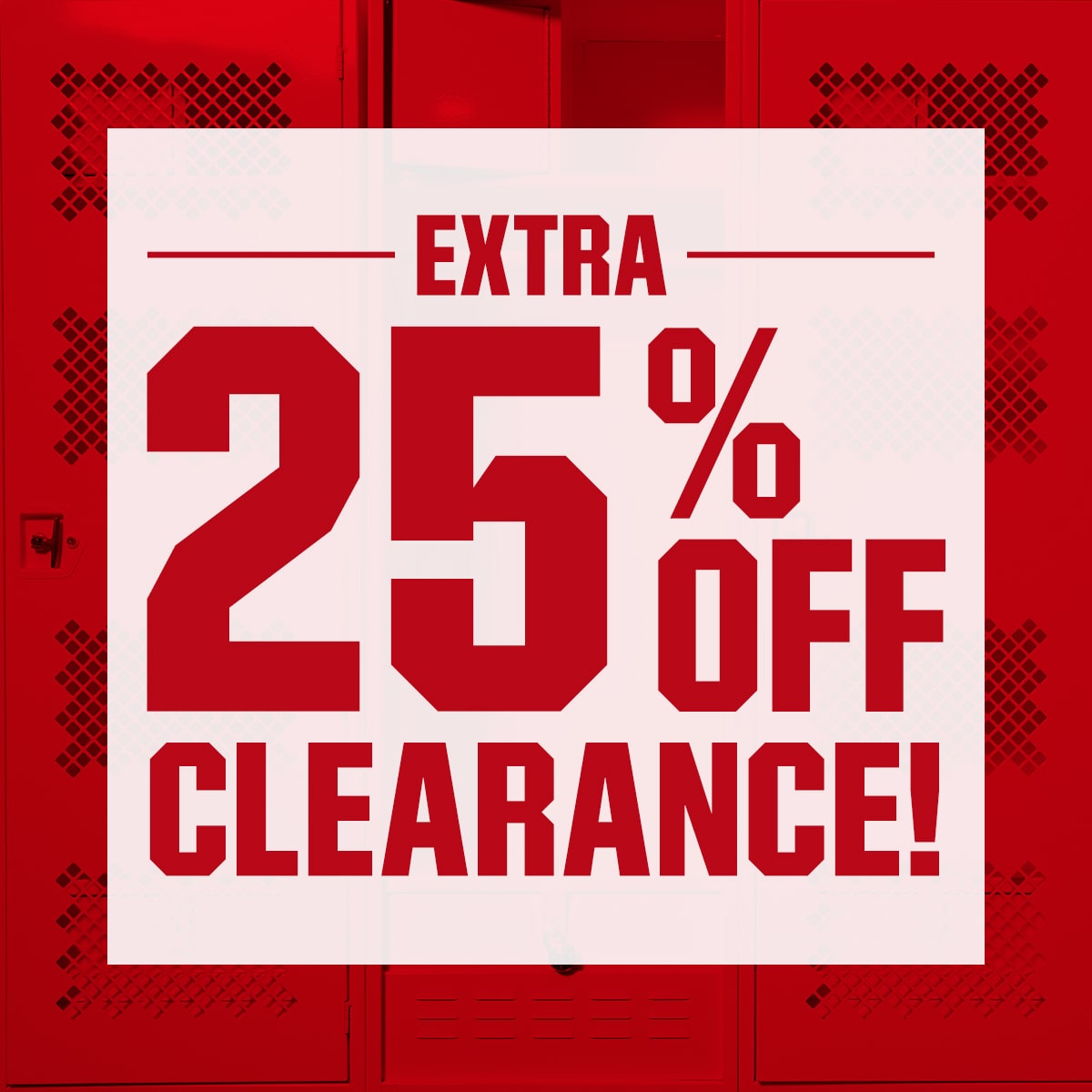 Extra 25% off clearance!