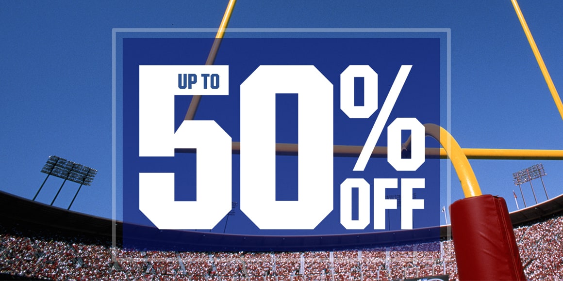 Up to 50% off.