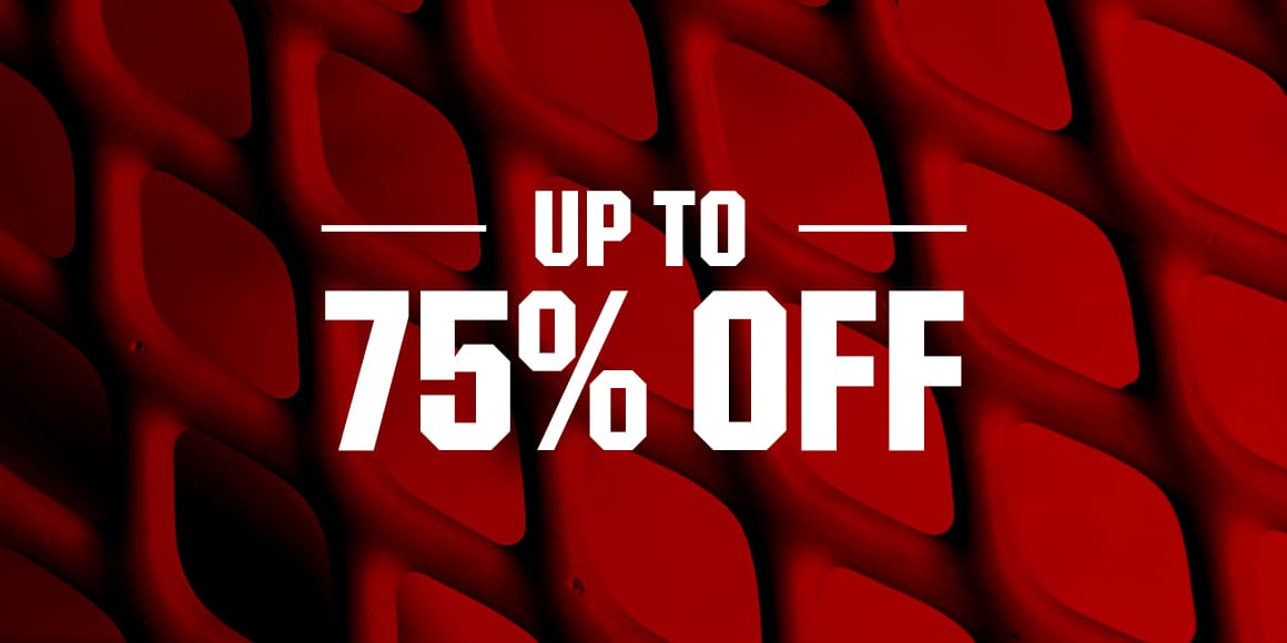 Up to 75% off.