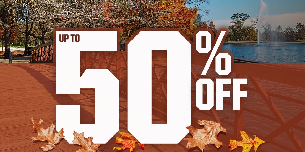 Up to 50% off.