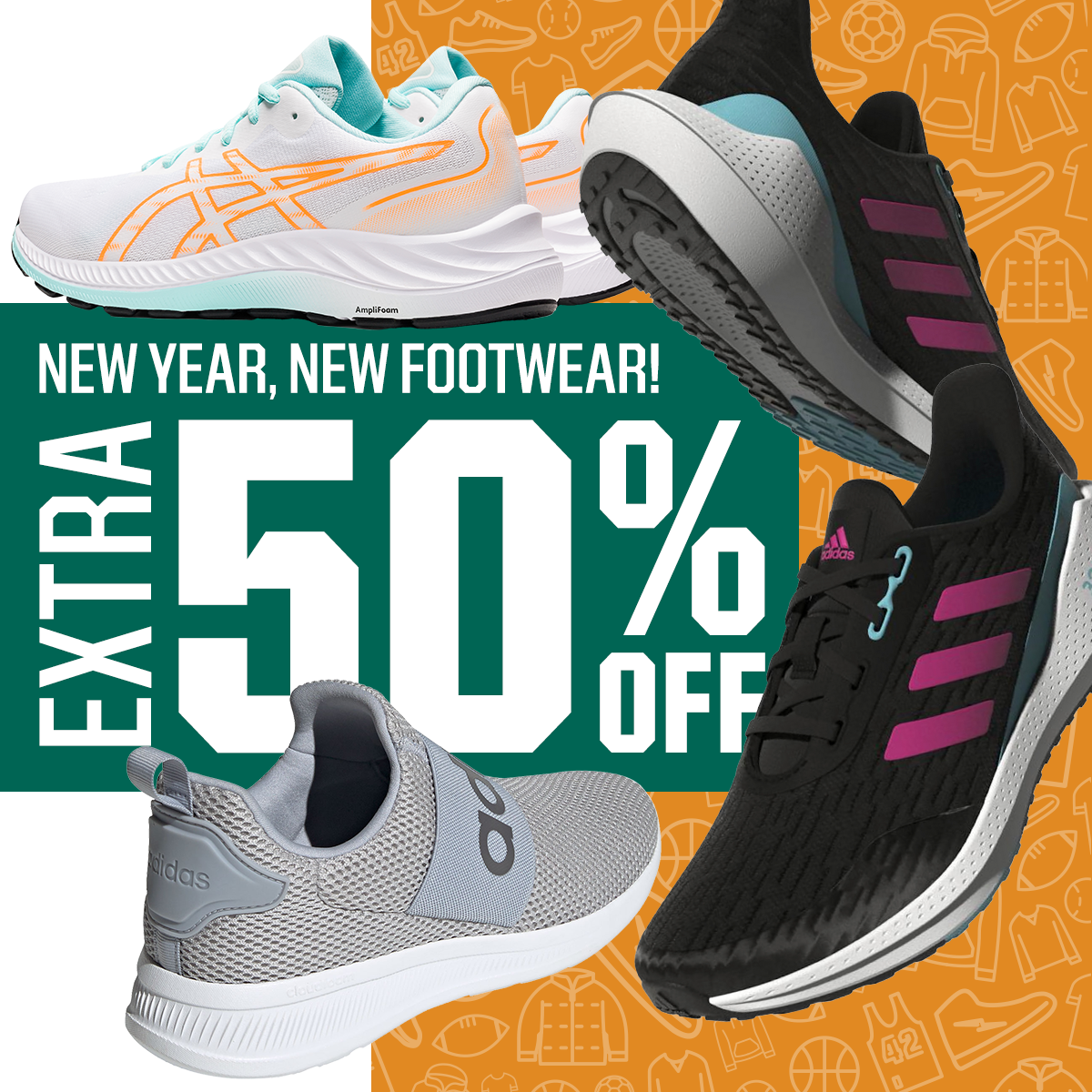 New year, new footwear! Extra 50% off.