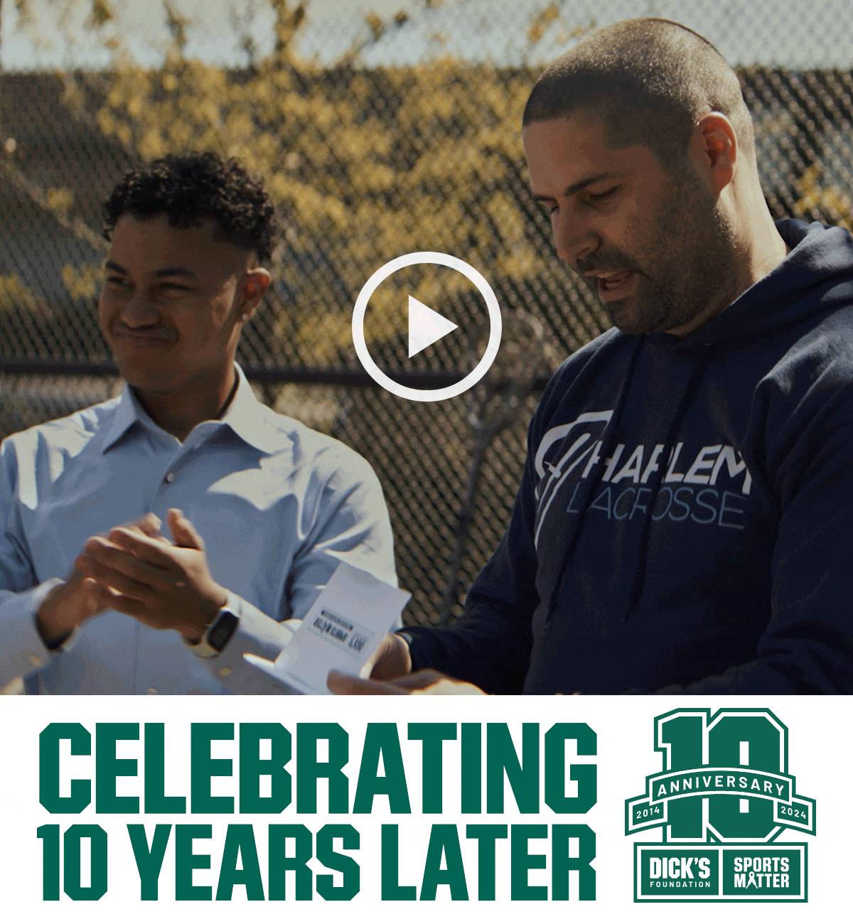  Dick's Foundation. Sports matter. 10 anniversary, 2014-2024. Celebrating 10 years later.