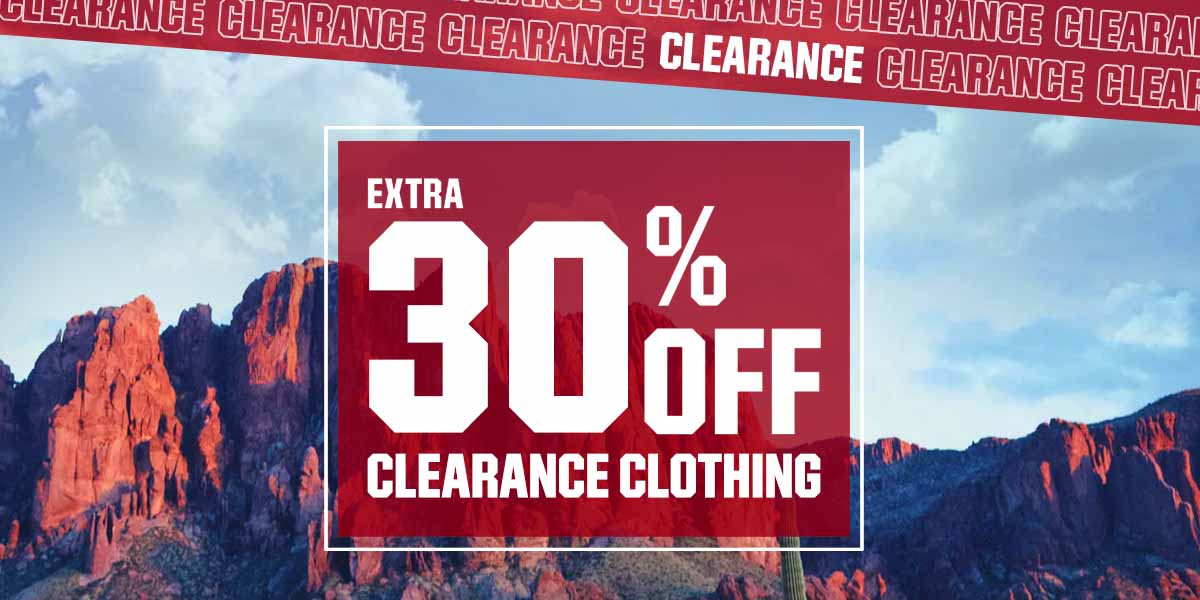  Extra 30% off clearance clothing.