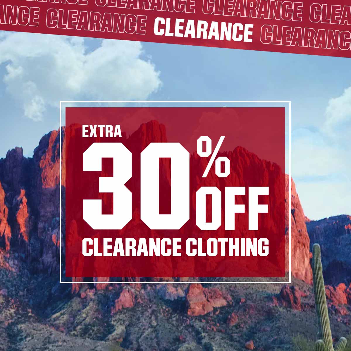  Extra 30% off clearance clothing.