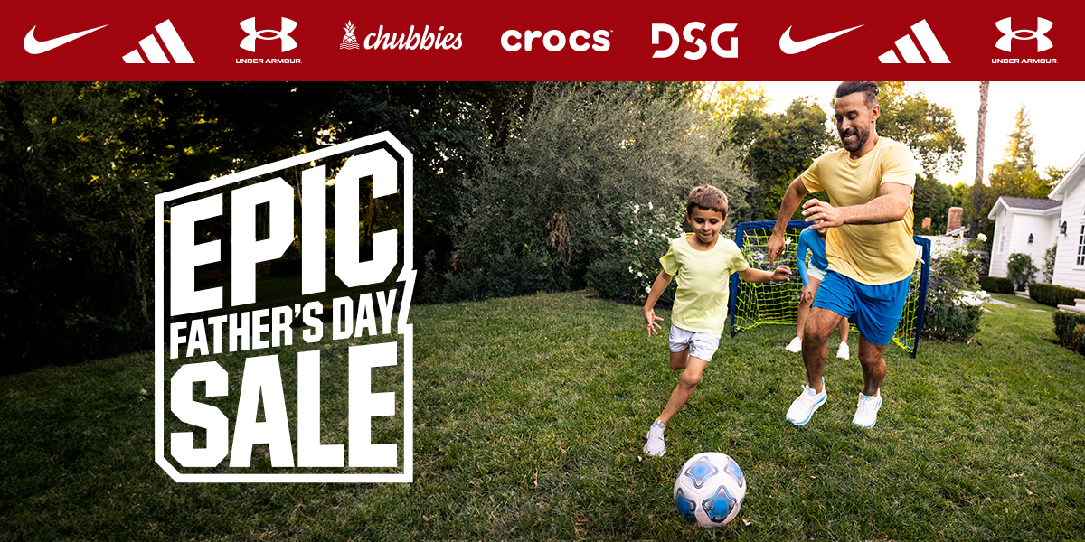  Nike. adidas. under armor. chubbies. crocs. dsg. Epic father's day sale.
