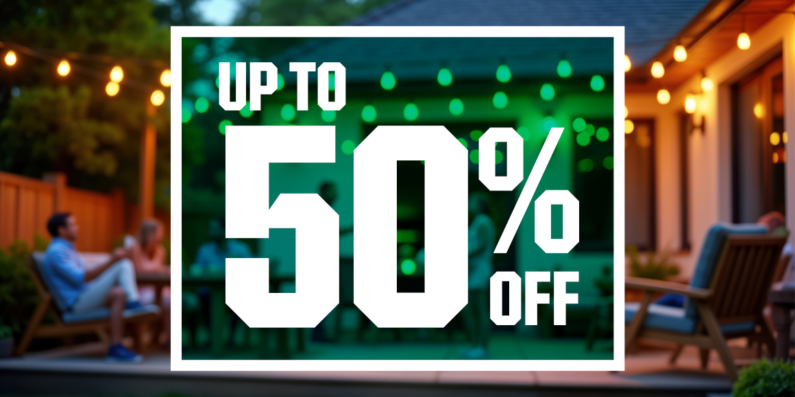  Up to 50% off.