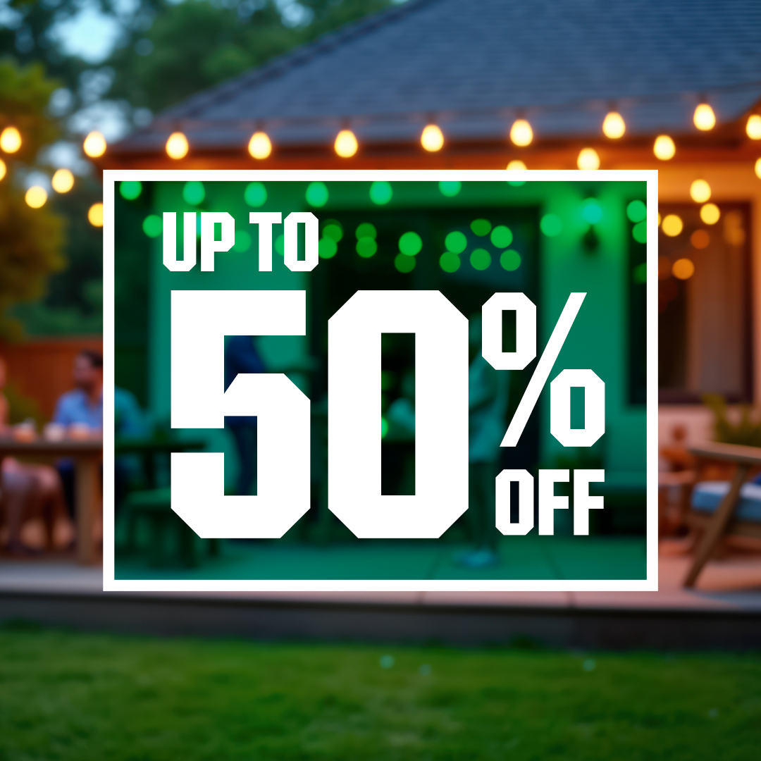  Up to 50% off.