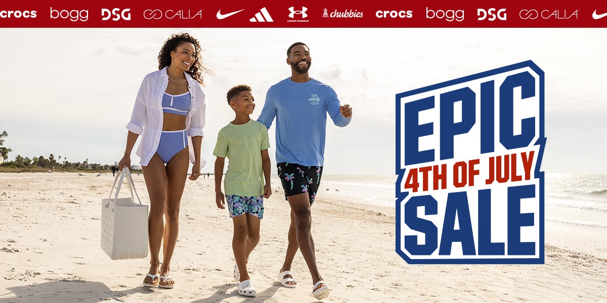  Epic 4th of July Sale. Chubbies. Crocs. Bogg. DSG. CALIA. Nike. adidas. Under Armour.