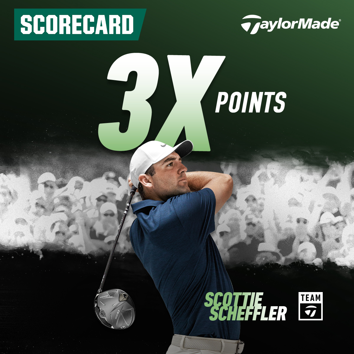  Scorecard. TaylorMade. 3x points. Scottie Scheffler.