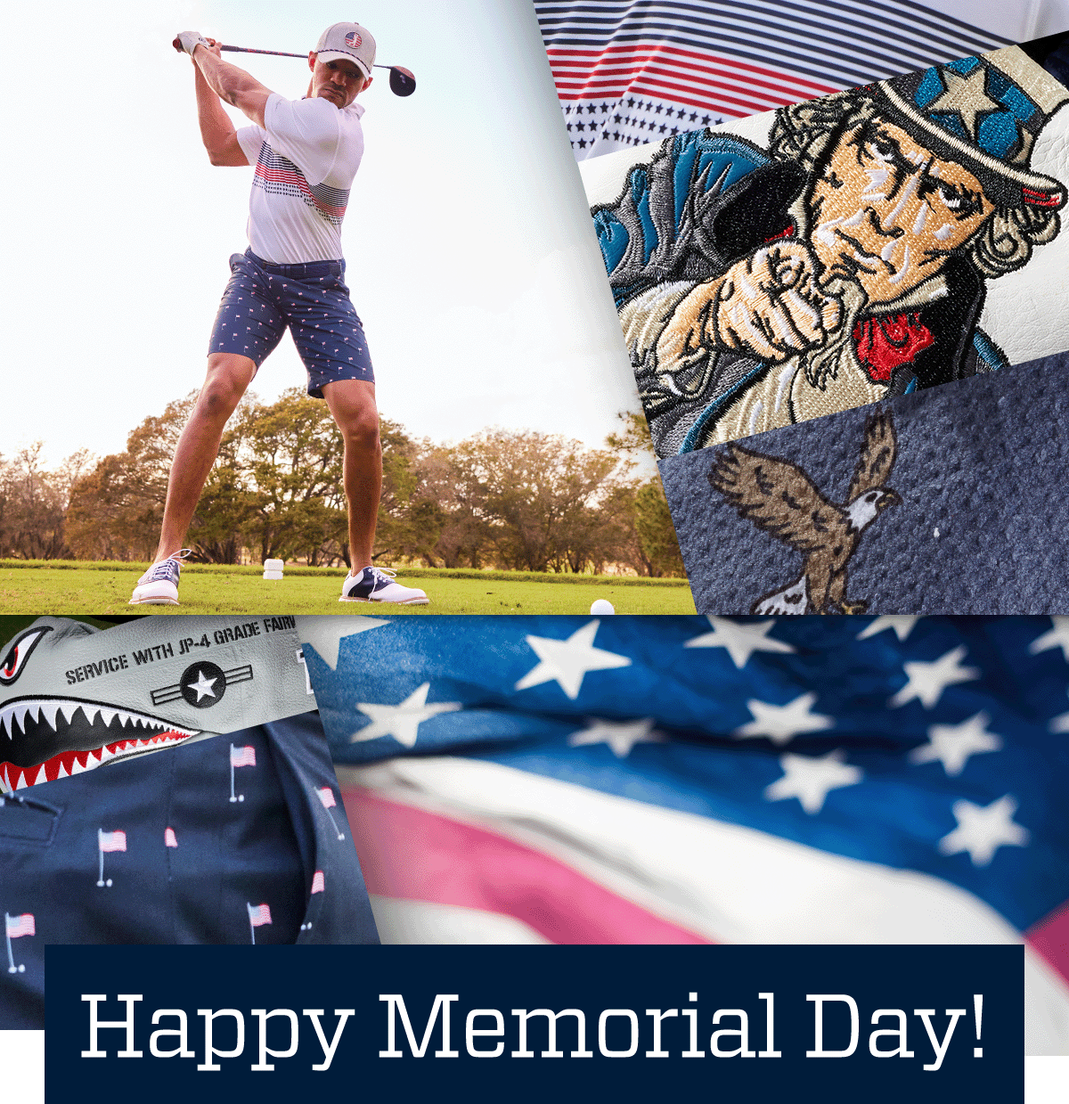 Happy Memorial Day! Represent the red, white and blue today - Golf