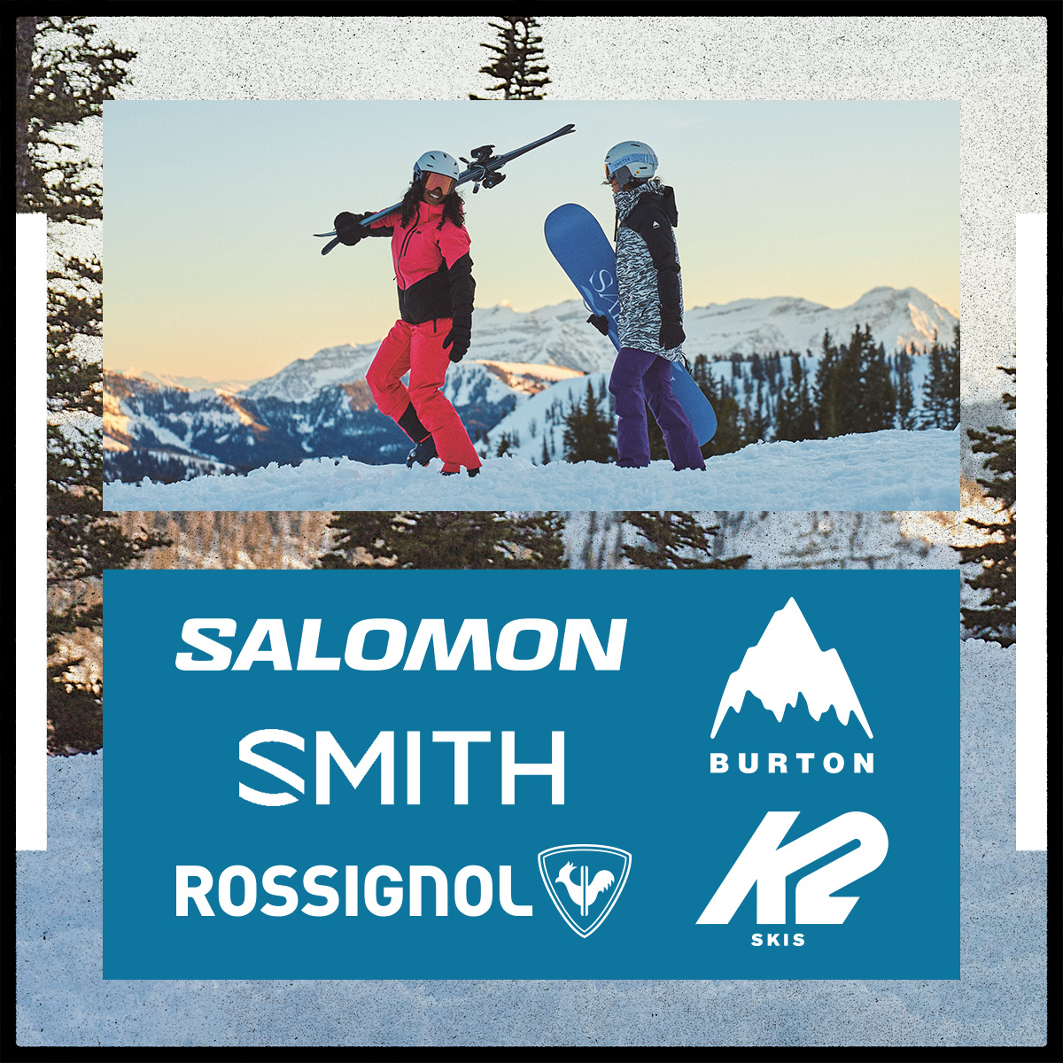  Salomon, Smith, Rossignol, Burton, K2.